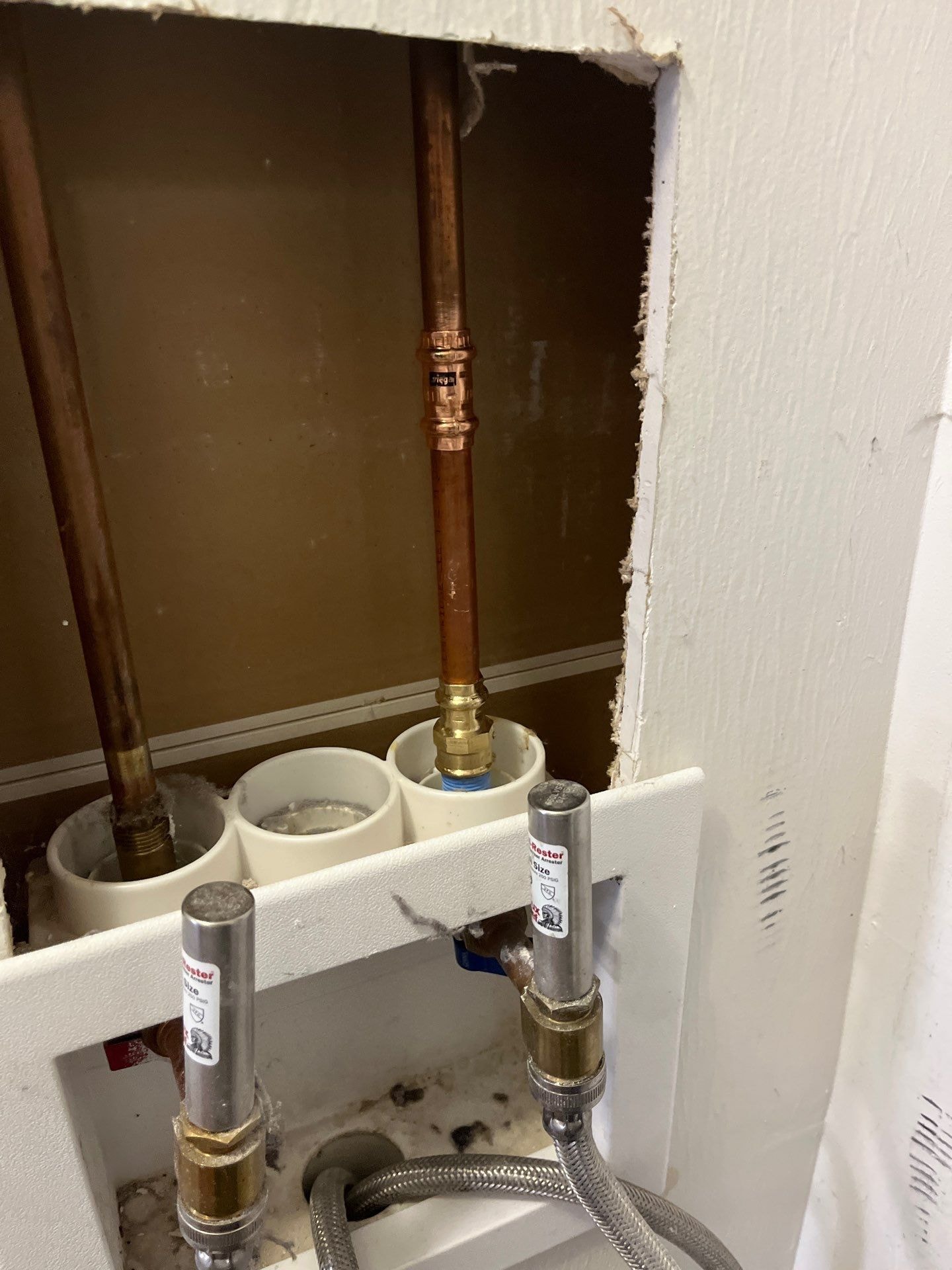 Washer valve replacement copper pipe work
